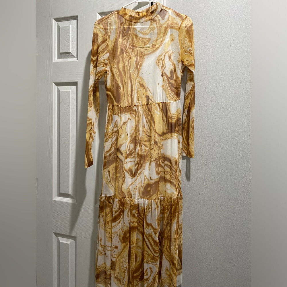 Dressed in LALA Marbled Mesh Midi Dress